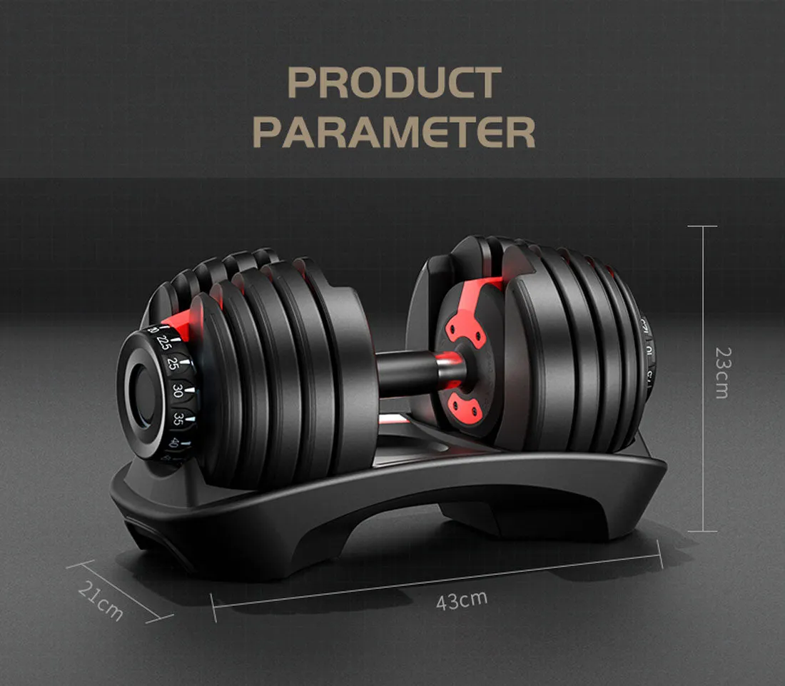 2x 24kg Adjustable Dumbbell Dumbbells Set Weight Plates Home Gym Fitness Exercise Equipment