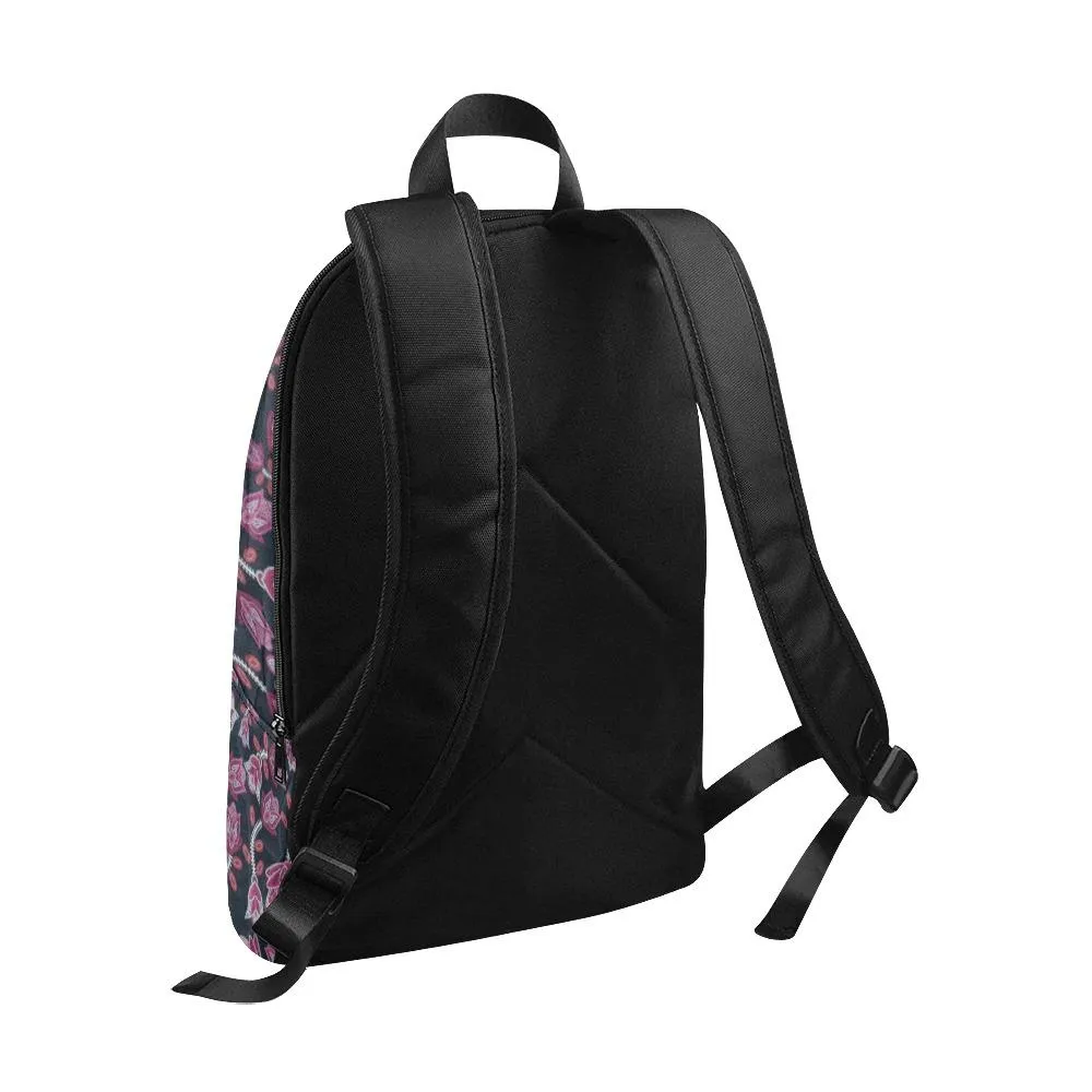 Beaded Pink Fabric Backpack for Adult