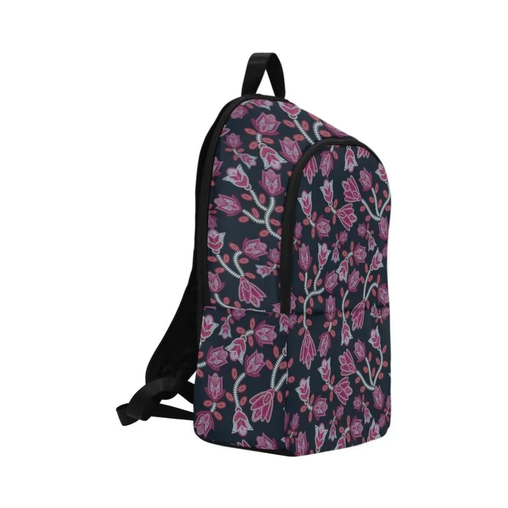 Beaded Pink Fabric Backpack for Adult