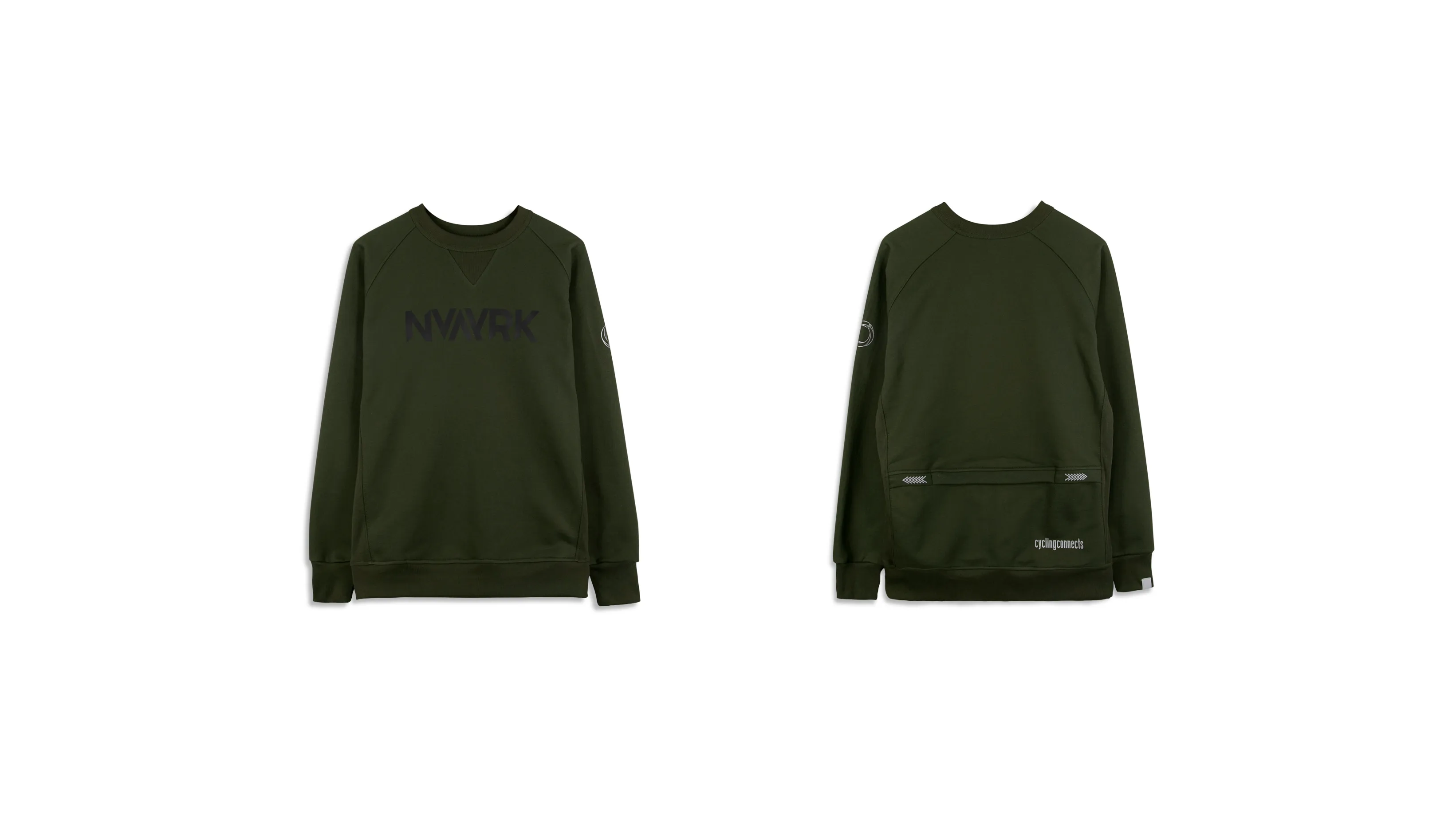 Cycling Sweatshirt (Reflective) - Olive Green