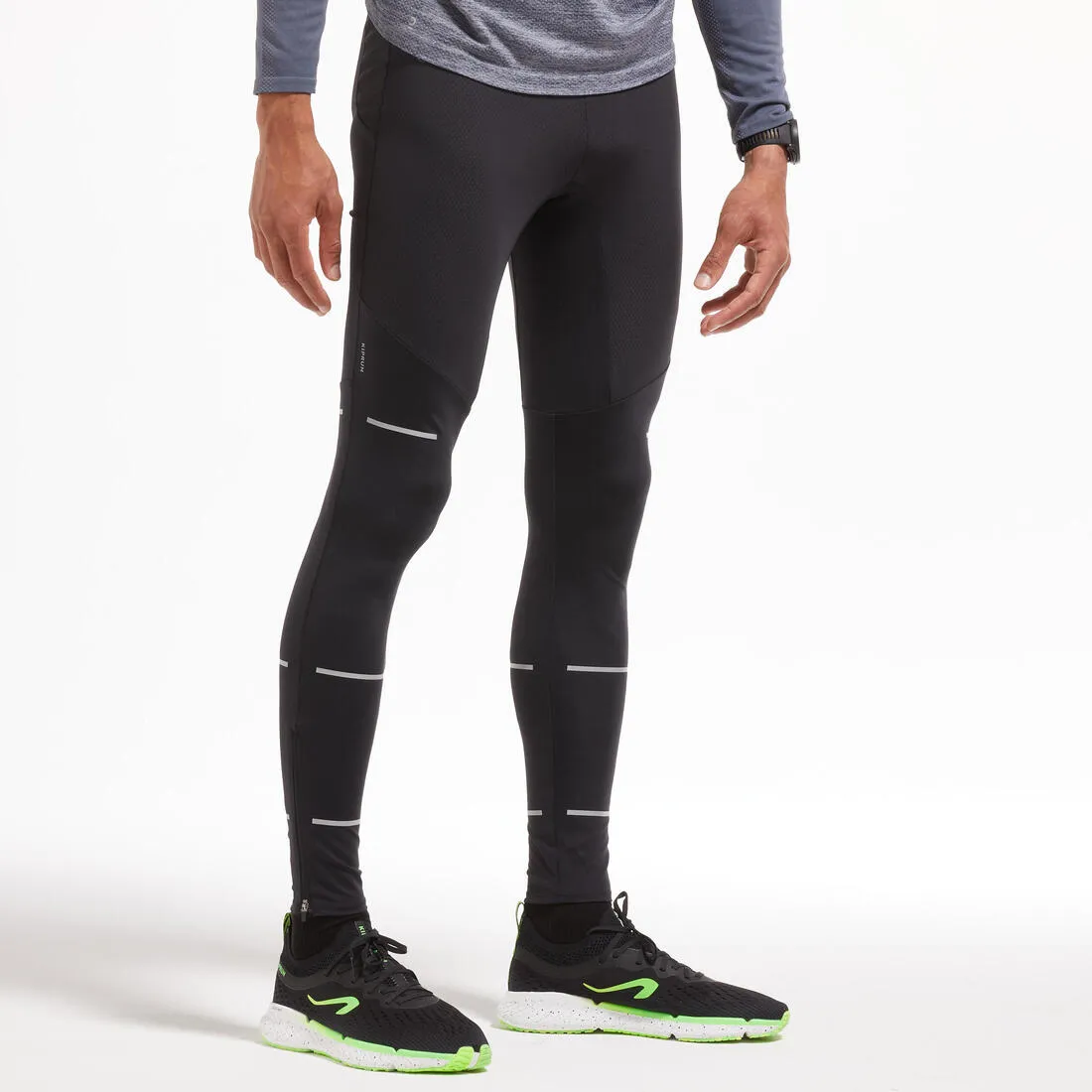 KIPRUN DRY MEN'S RUNNING TIGHTS - BLACK