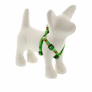 Lupine MicroBatch Step In Dog Harness 1/2" Wide 10-13" Girth Size Happy Holidays Green