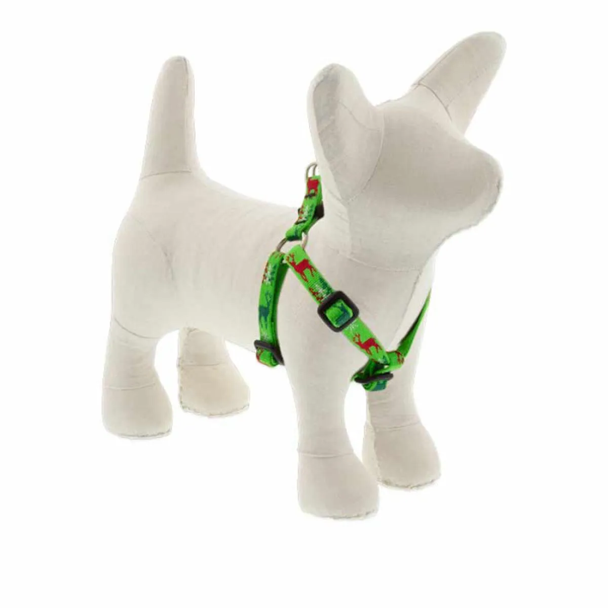 Lupine MicroBatch Step In Dog Harness 1/2" Wide 10-13" Girth Size Happy Holidays Green