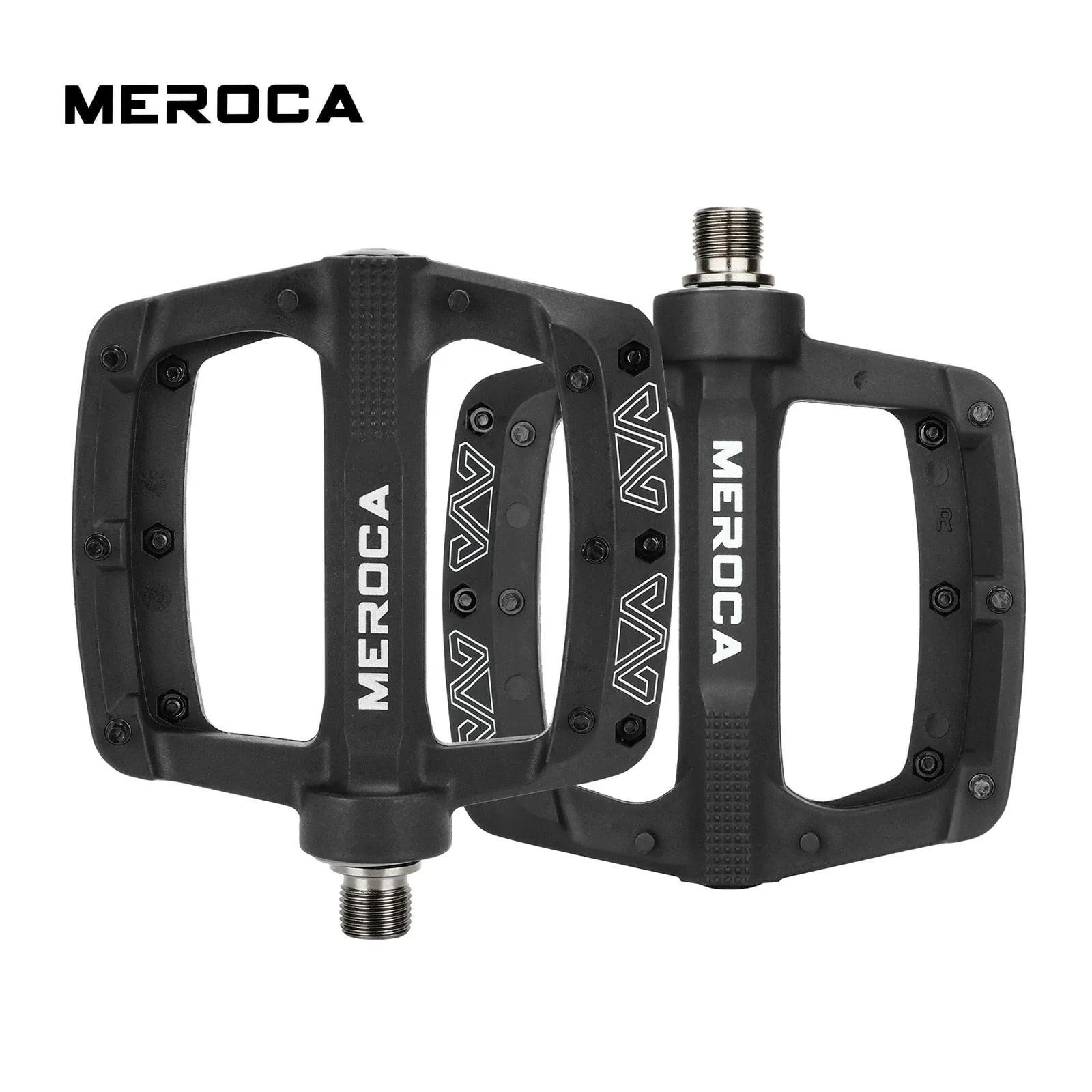 MEROCA 3-Bearing Bicycle Pedal Ultra-Light Nylon Fiber Mtb Pedal Widened Non-Slip Mountain Bike Pedal Cycling Accessories