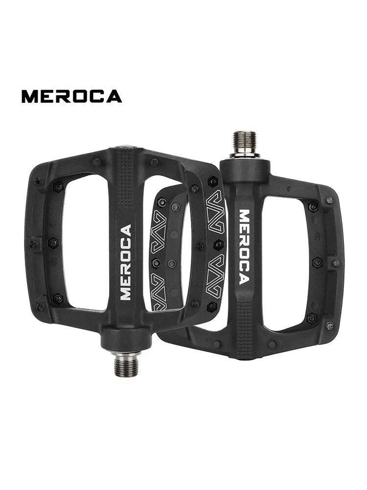 MEROCA 3-Bearing Bicycle Pedal Ultra-Light Nylon Fiber Mtb Pedal Widened Non-Slip Mountain Bike Pedal Cycling Accessories