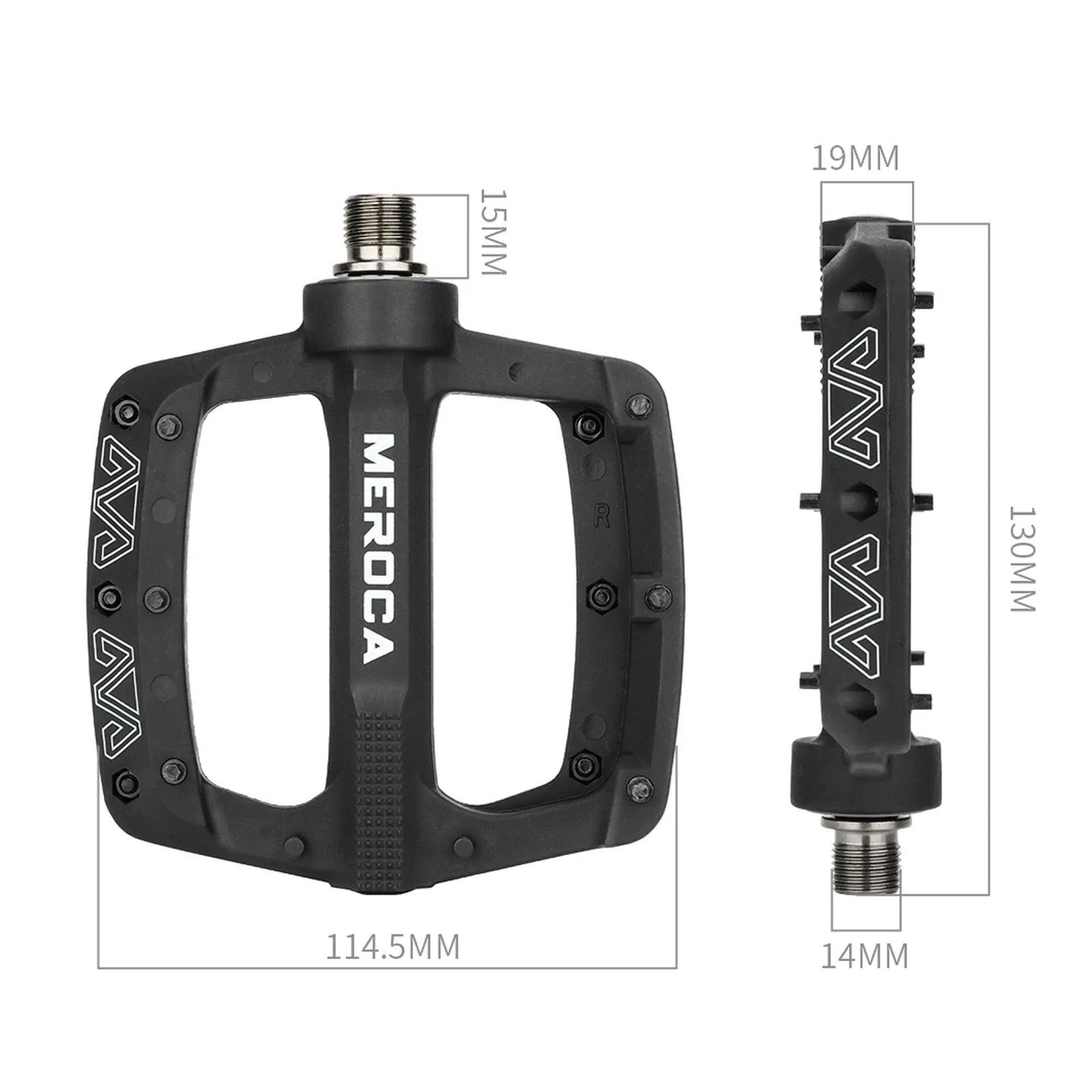 MEROCA 3-Bearing Bicycle Pedal Ultra-Light Nylon Fiber Mtb Pedal Widened Non-Slip Mountain Bike Pedal Cycling Accessories