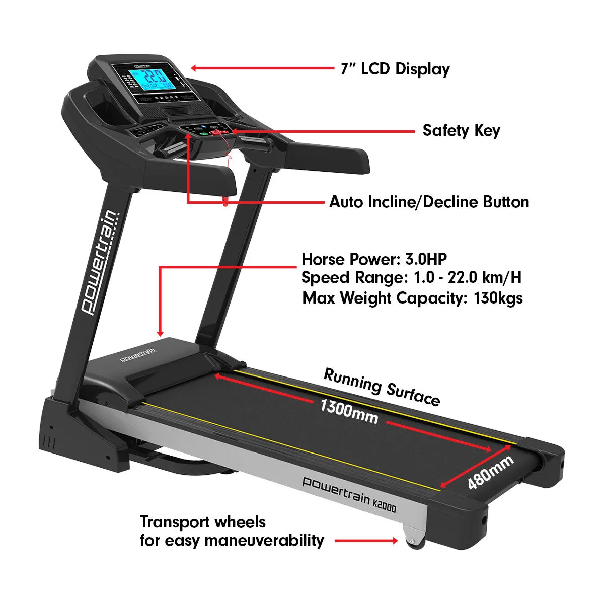 Powertrain K2000 Folding Treadmill