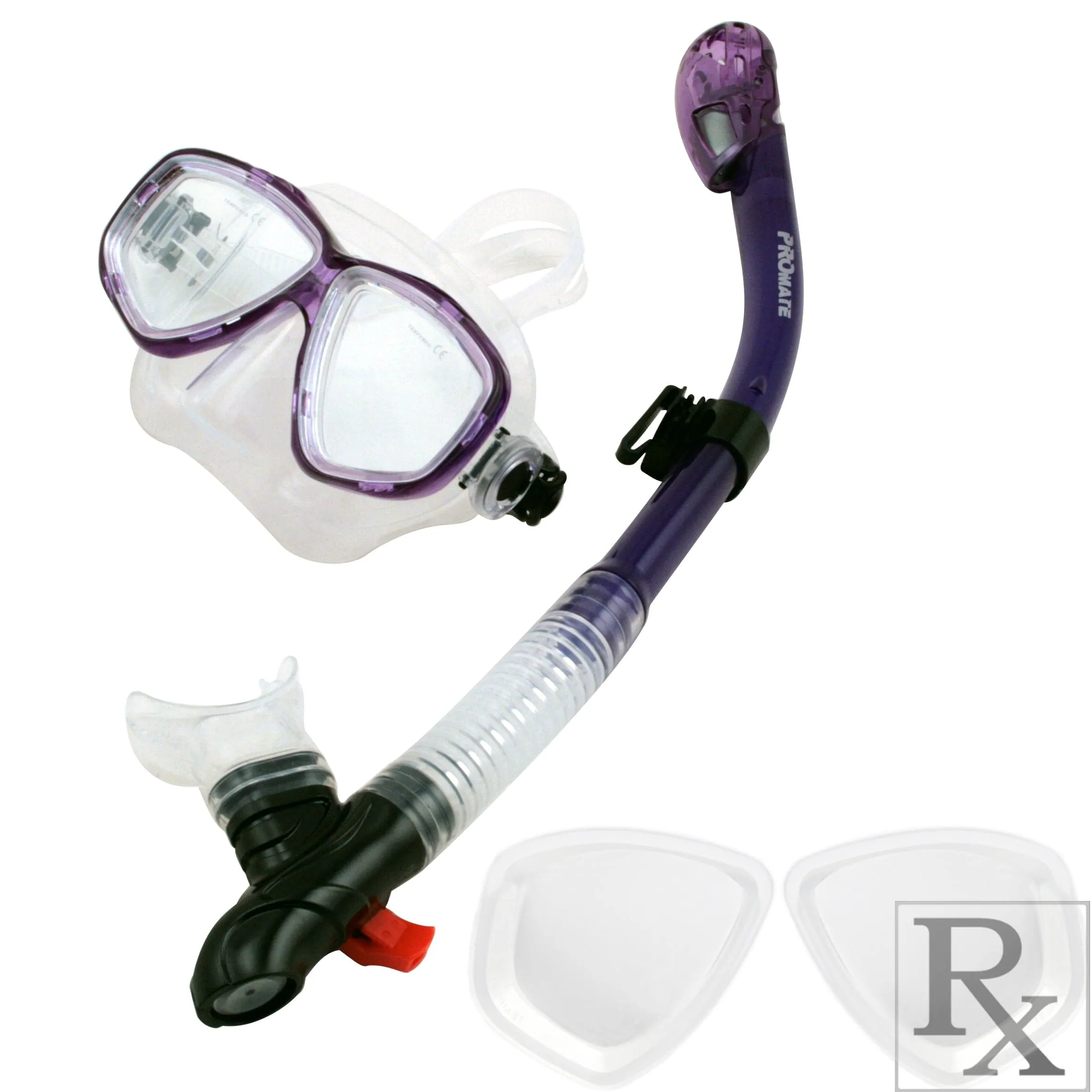 PROMATE Sea Viewer Snorkeling Scuba Diving Prescription Mask with Ultra Dry Snorkel Set - SCS0093 RX