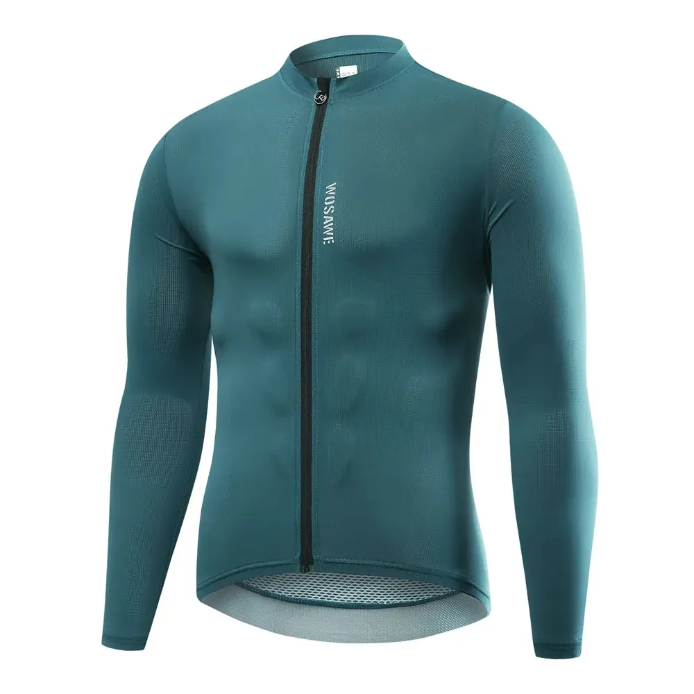 Reflective Jersey Spring Autumn Men's Cycling Jersey Long Sleeve Mtb Road Bike Shirt Breathable Seamless 3 Back Pockets