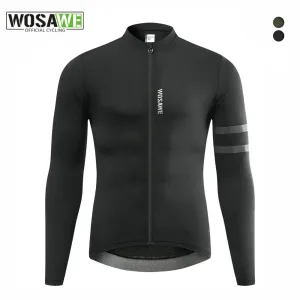Reflective Jersey Spring Autumn Men's Cycling Jersey Long Sleeve Mtb Road Bike Shirt Breathable Seamless 3 Back Pockets