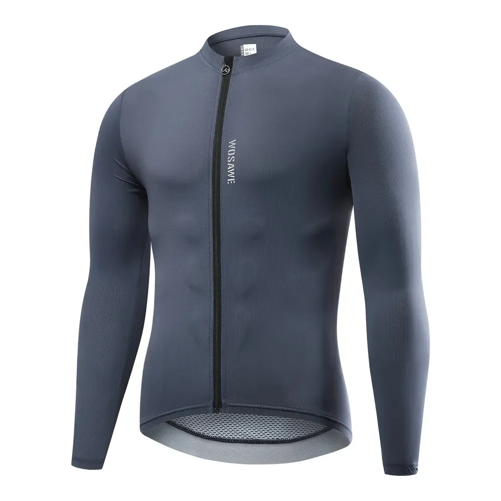 Reflective Jersey Spring Autumn Men's Cycling Jersey Long Sleeve Mtb Road Bike Shirt Breathable Seamless 3 Back Pockets