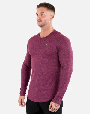 Street Tech. Longsleeve Tee - Maroon Marl