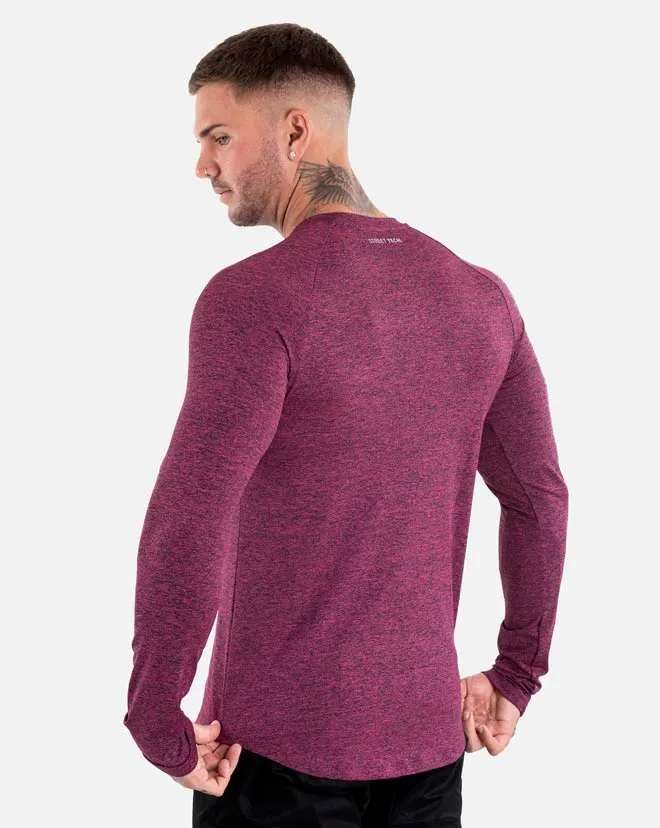Street Tech. Longsleeve Tee - Maroon Marl