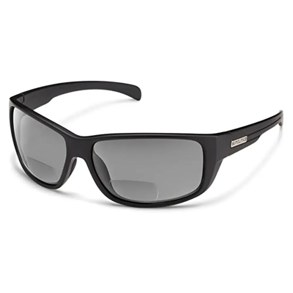 Suncloud Unisex Matte Black Frame Gray Lens Milestone Polarized Reader Sunglasses - S-MIPPGYMB200