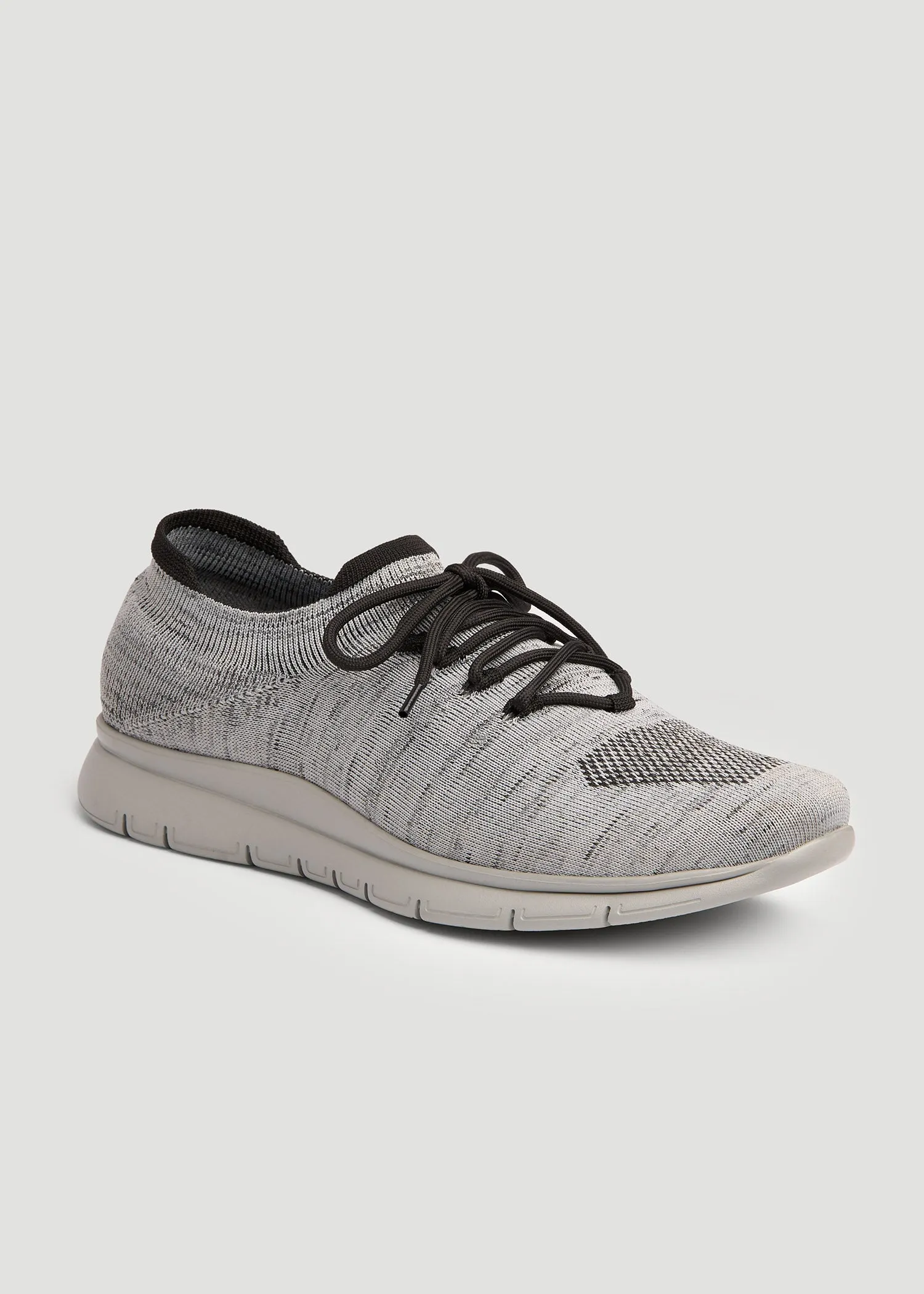 Tall Men's Knit Running Shoes in Grey Mix