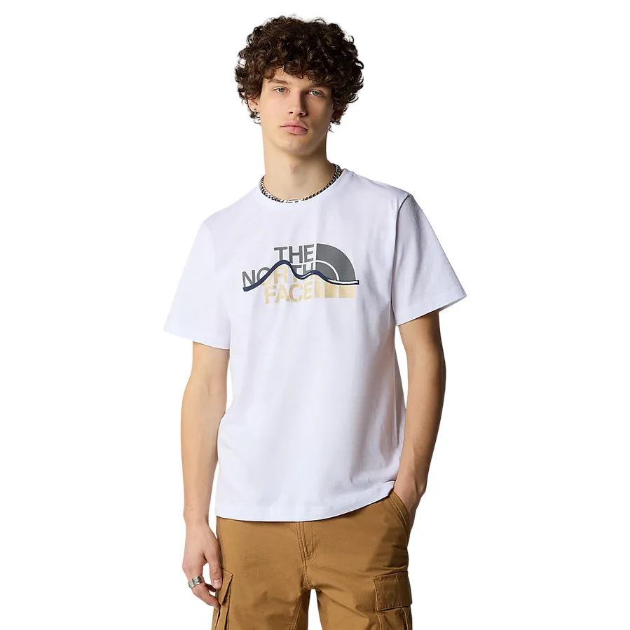 The North Face maglietta manica corta da uomo Mountain Line NF0A87NTFN41 bianco