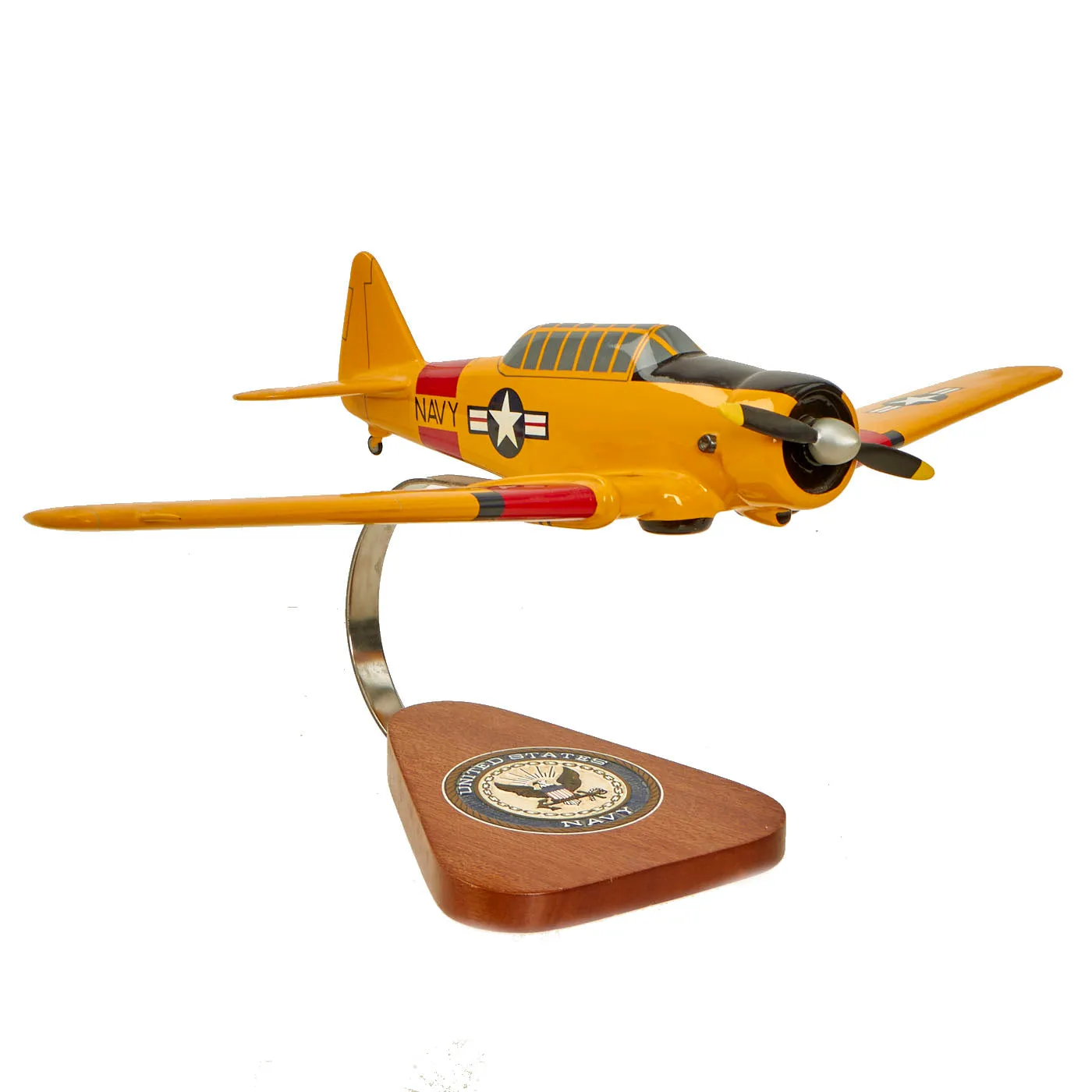 U.S. WWII Handcrafted Wood Aircraft Models of Japanese ZERO and T-6 Texan - 2 Items