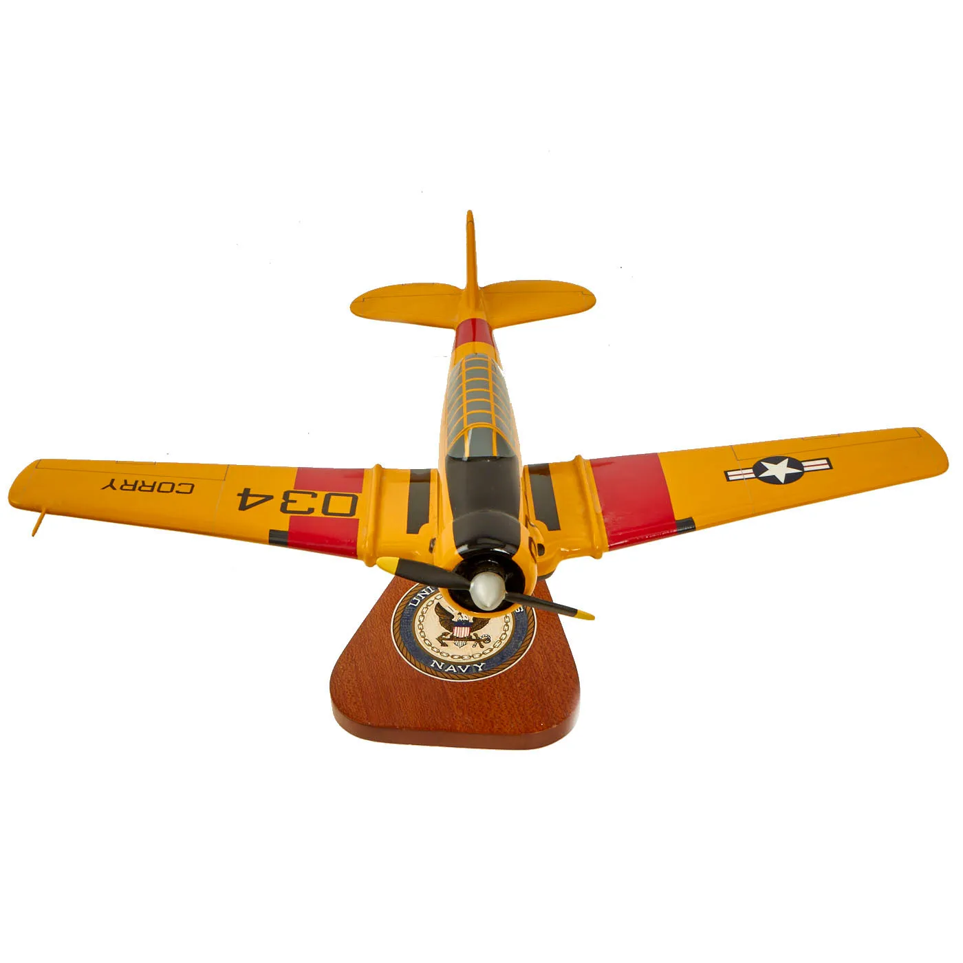 U.S. WWII Handcrafted Wood Aircraft Models of Japanese ZERO and T-6 Texan - 2 Items