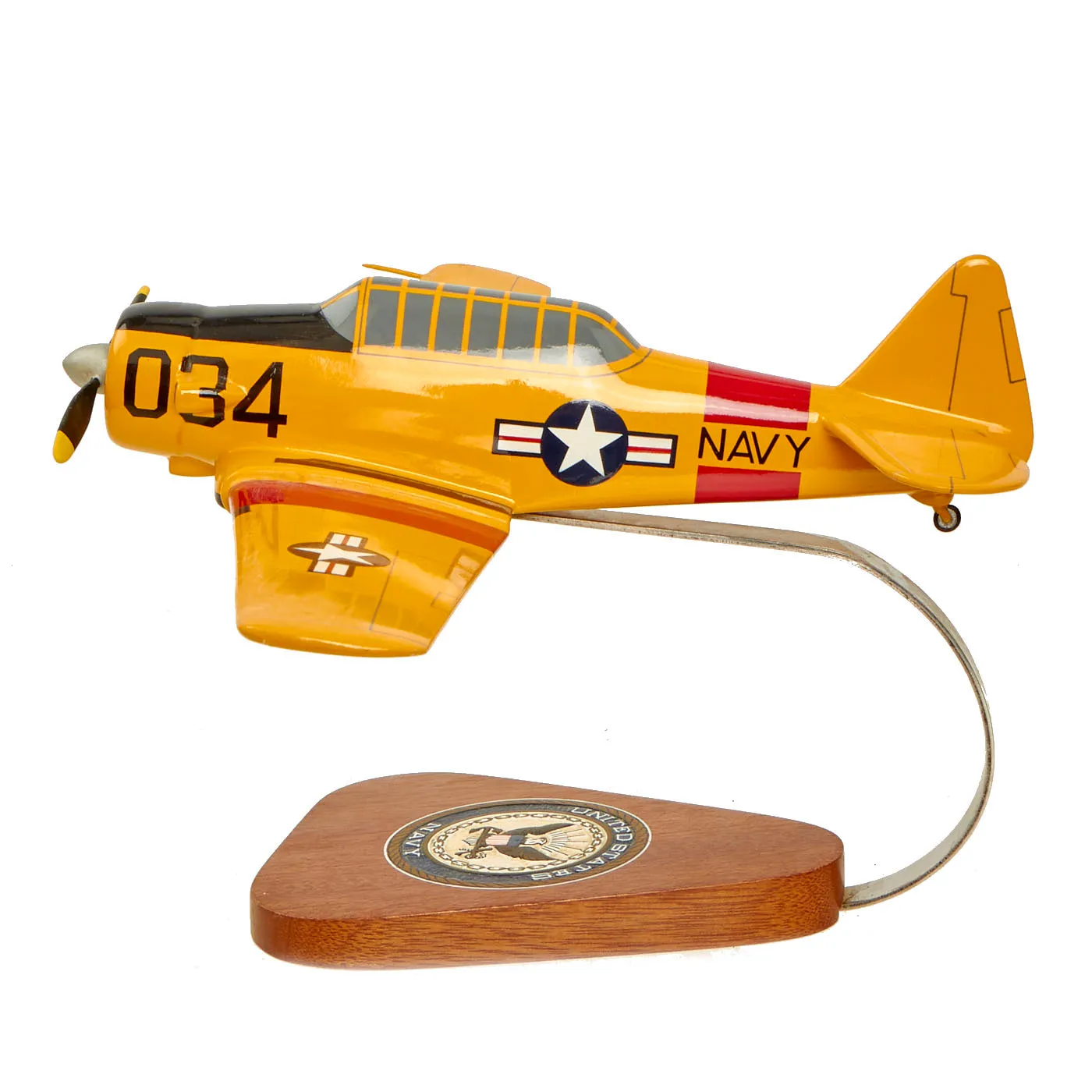 U.S. WWII Handcrafted Wood Aircraft Models of Japanese ZERO and T-6 Texan - 2 Items