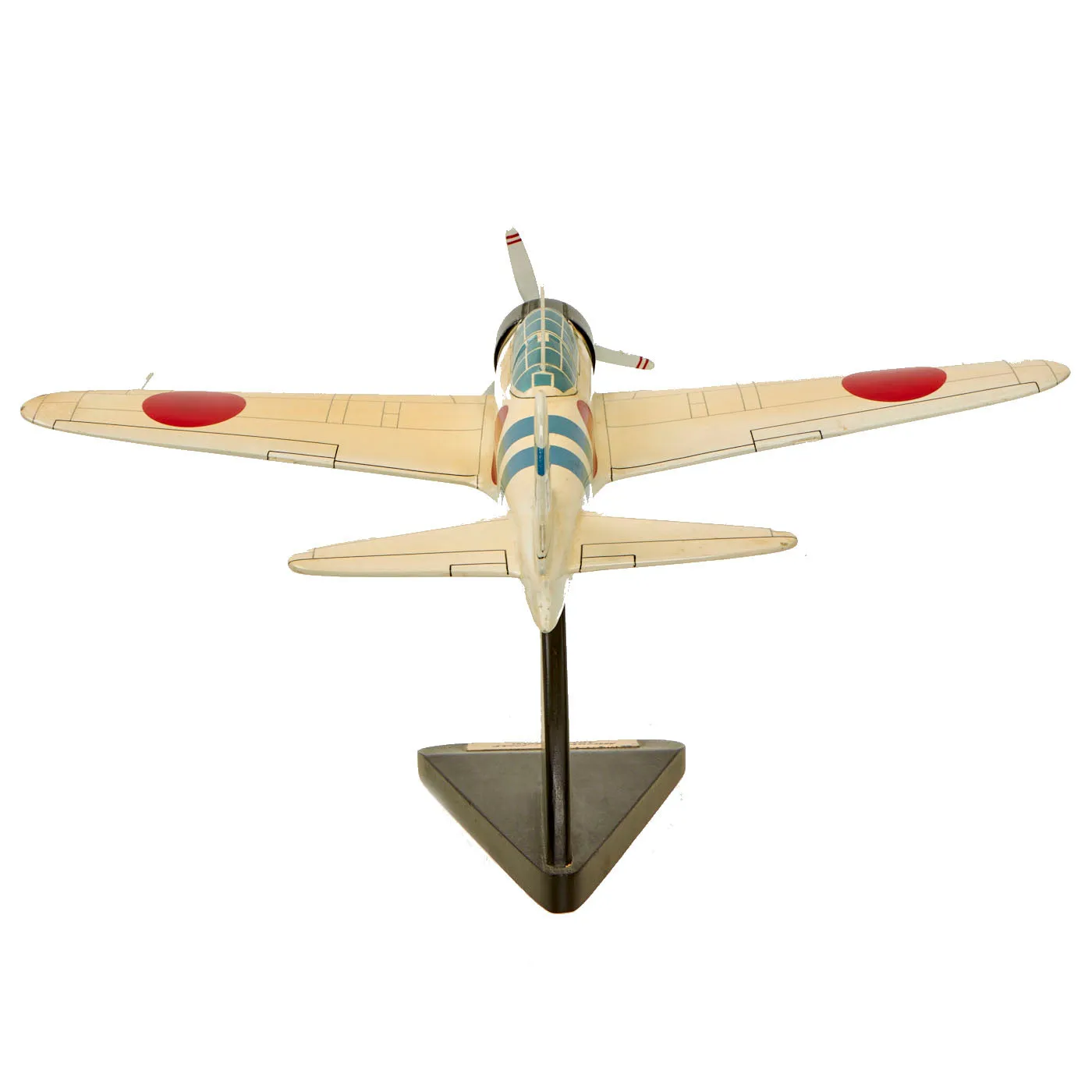 U.S. WWII Handcrafted Wood Aircraft Models of Japanese ZERO and T-6 Texan - 2 Items