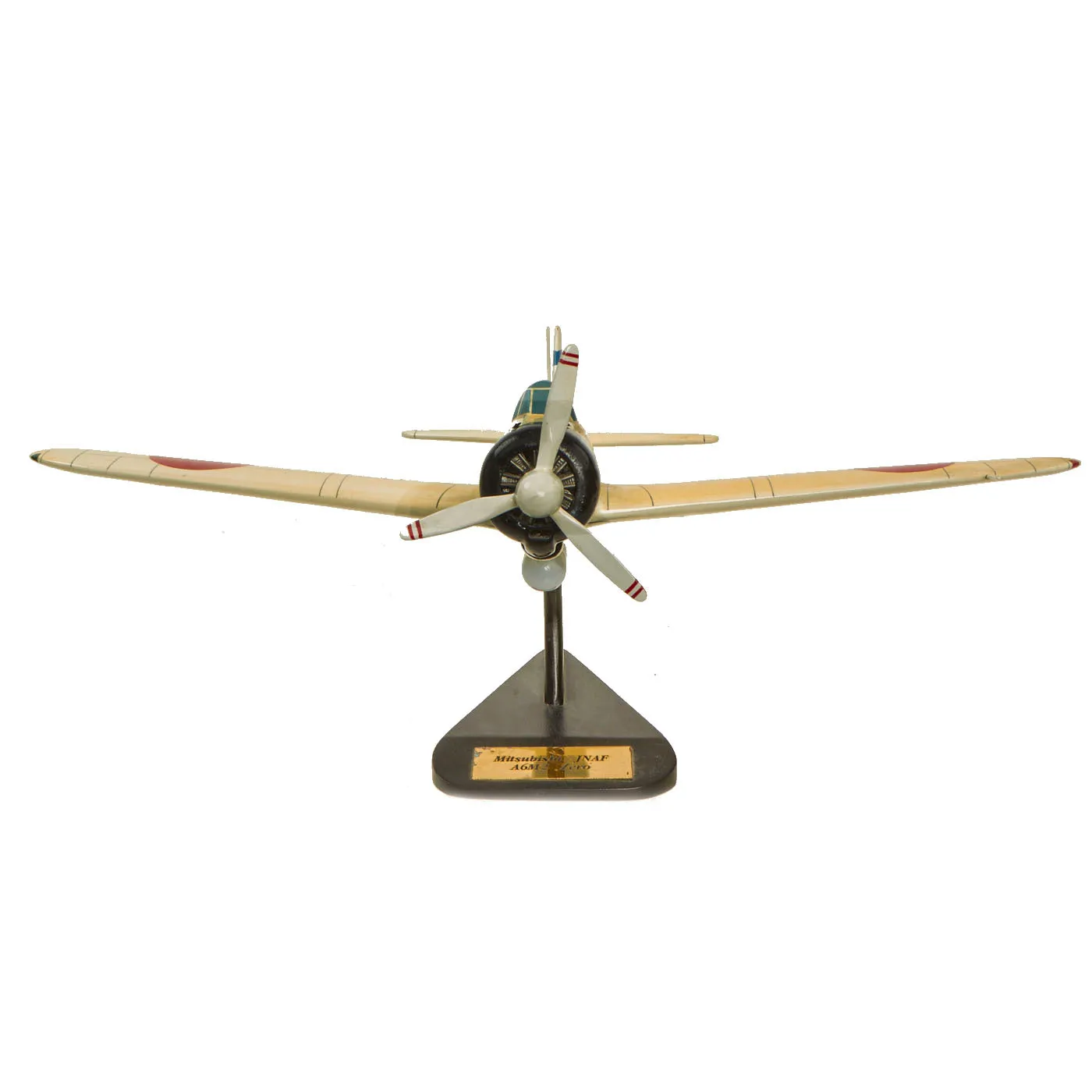 U.S. WWII Handcrafted Wood Aircraft Models of Japanese ZERO and T-6 Texan - 2 Items
