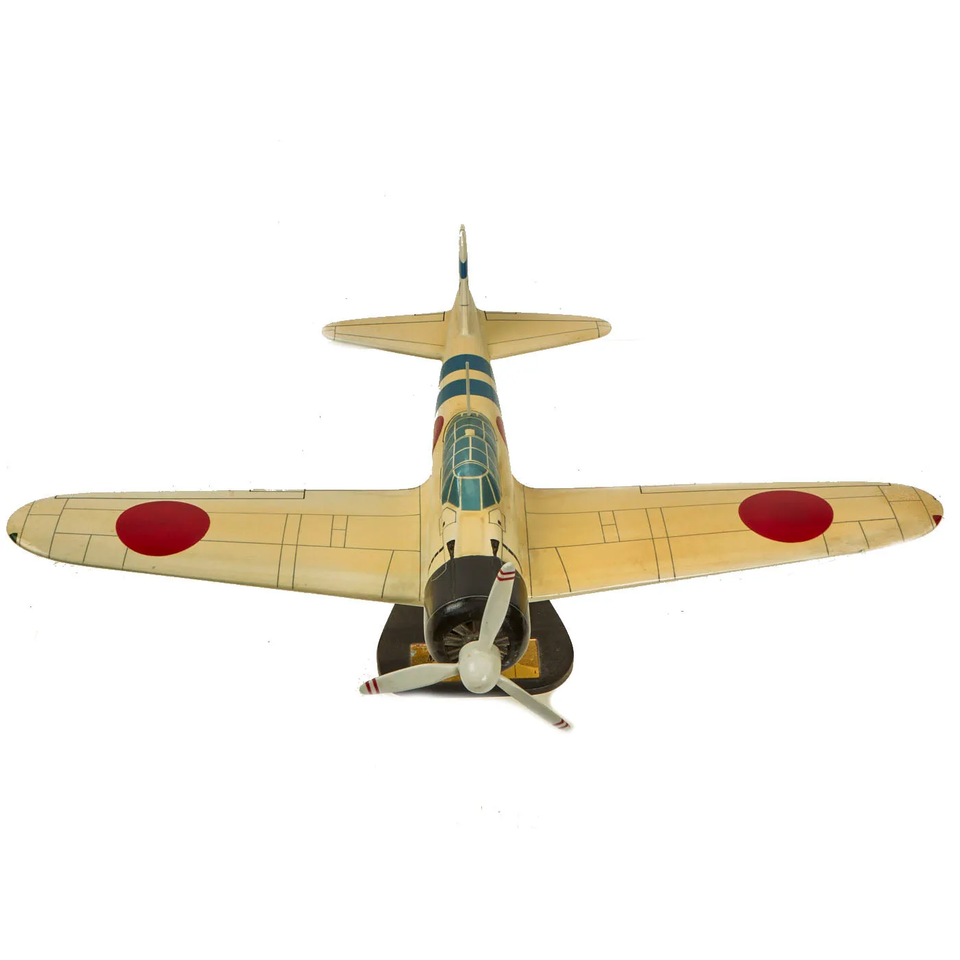 U.S. WWII Handcrafted Wood Aircraft Models of Japanese ZERO and T-6 Texan - 2 Items