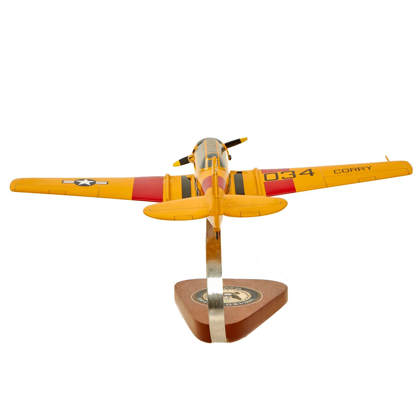 U.S. WWII Handcrafted Wood Aircraft Models of Japanese ZERO and T-6 Texan - 2 Items