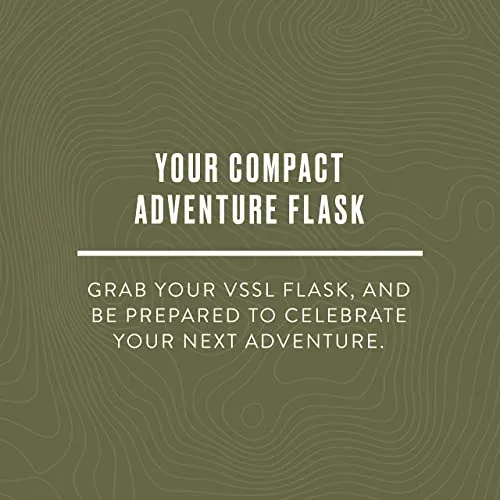 VSSL Flask - 9oz Glass Infused Adventure Flask with 2 Collapsible Shot Glasses and 4-Mode LED Light (Green)
